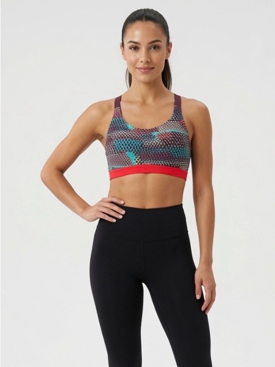Victoria's Secret Other - VSX Victoria's Secret Sport Bra 34B Molded Cup Underwire Strappy Geometric Dot